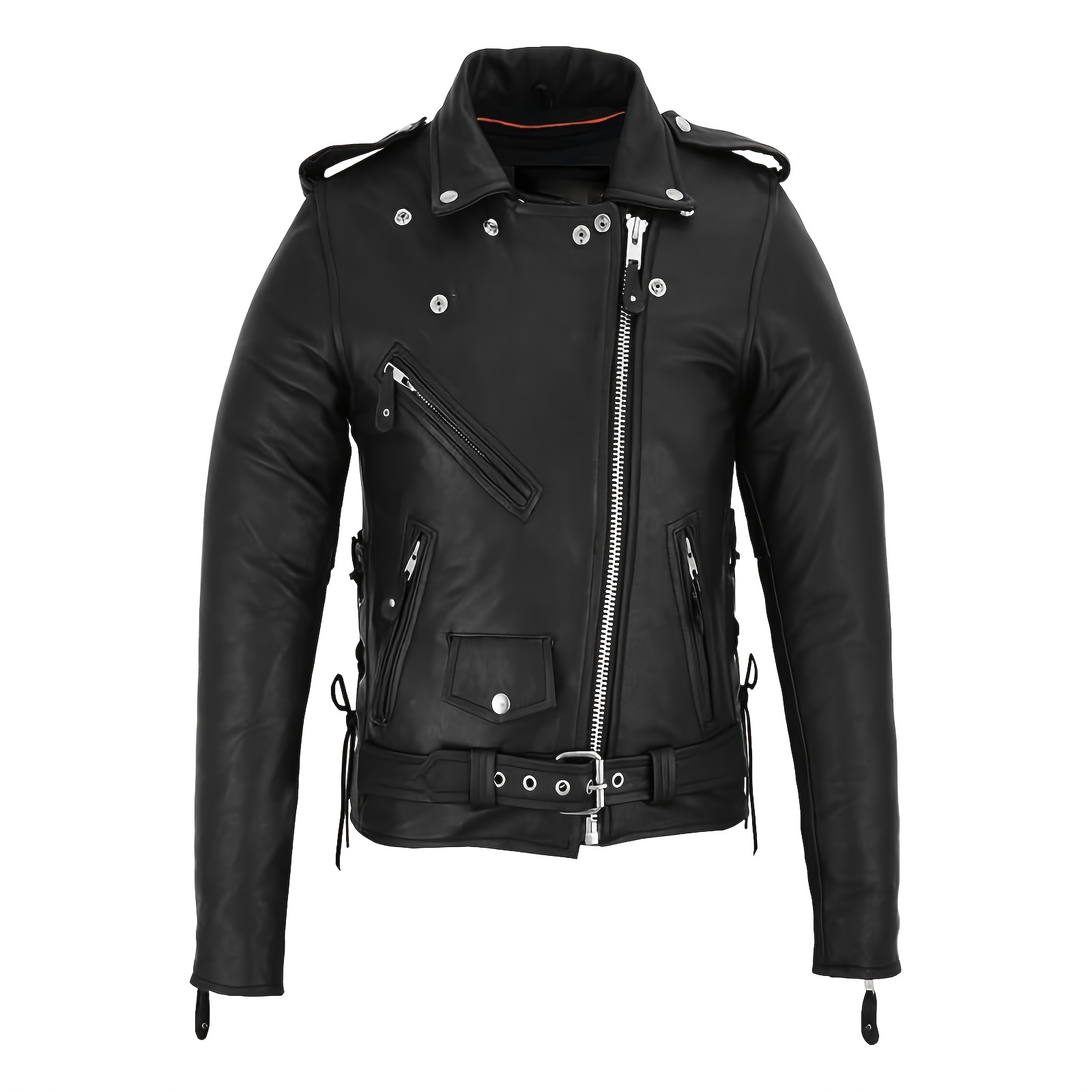 Heavy-duty Women's Classic Motorcycle Jacket With Zip-out Lining, Top-grain Cowhide, Concealed Carry Pockets, Side Laces, Jacket For Ladies With Side Laces