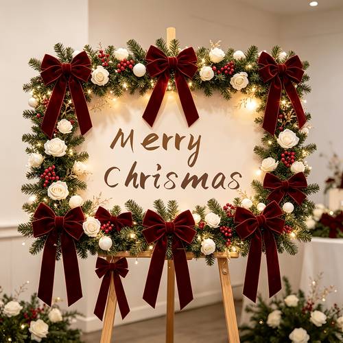item picture 10pcs set of burgundy velvet bow ribbons suitable for christmas tree decorations wedding arches gift wrapping luxurious and elegant fabric ties suitable for new year valentines decor burgundy bows for holiday crafts and halloween