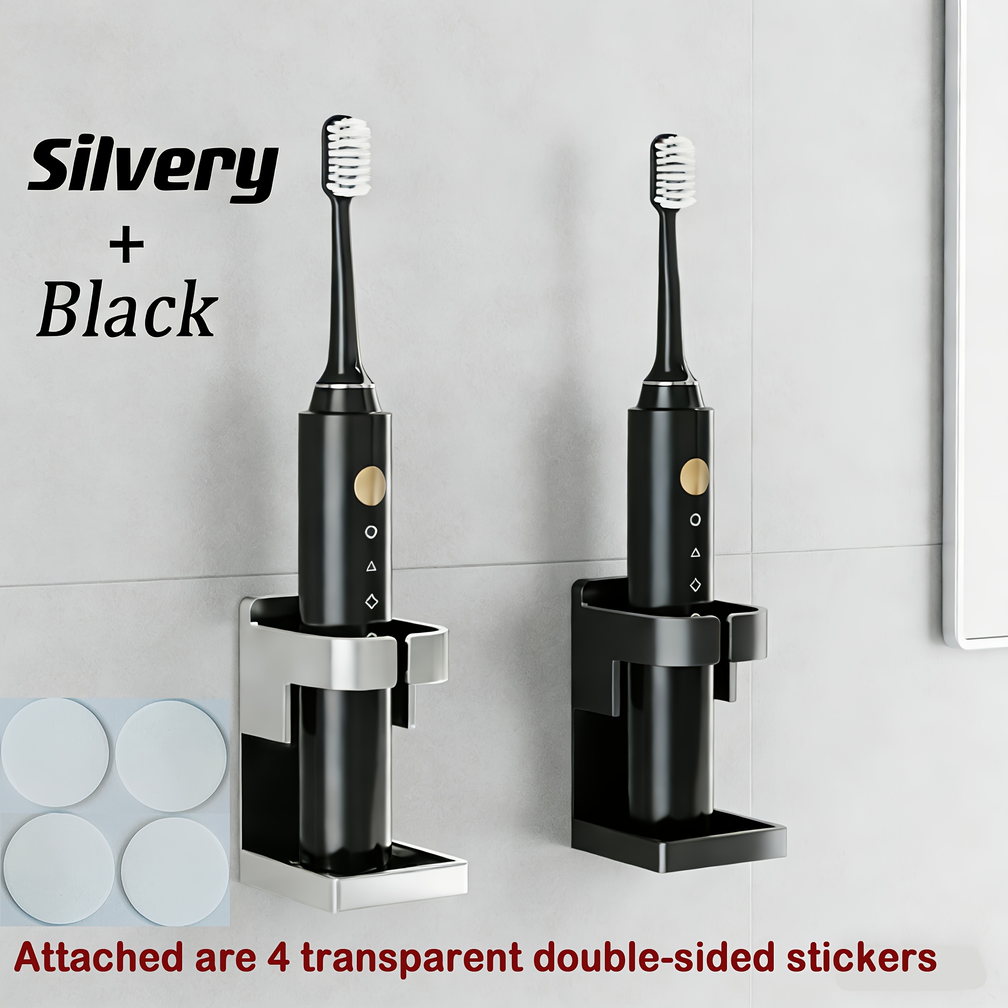 1/2/3pcs Electric Toothbrush Holder, Bathroom Toothbrush Storage Rack, Traceless Toothbrush Stand Rack, To 90% Electric Toothbrush, Bathroom Additions, For Home Decor, Furniture For Home