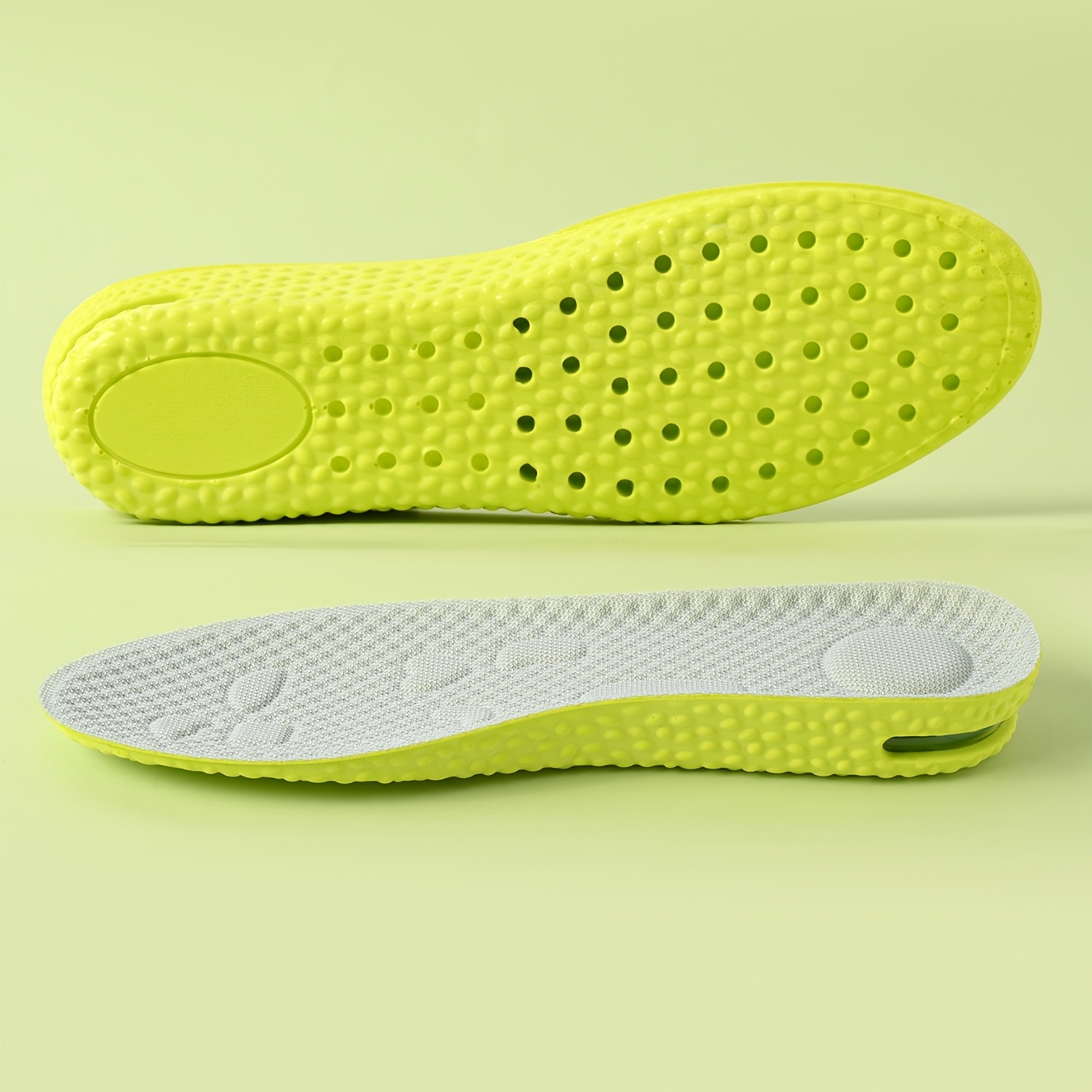 TEMU 1 Pair Of Air-cushioned Height-increasing Insoles, Latex, Highly Elastic, Breathable, Suitable For Casual Shoes And Sneakers