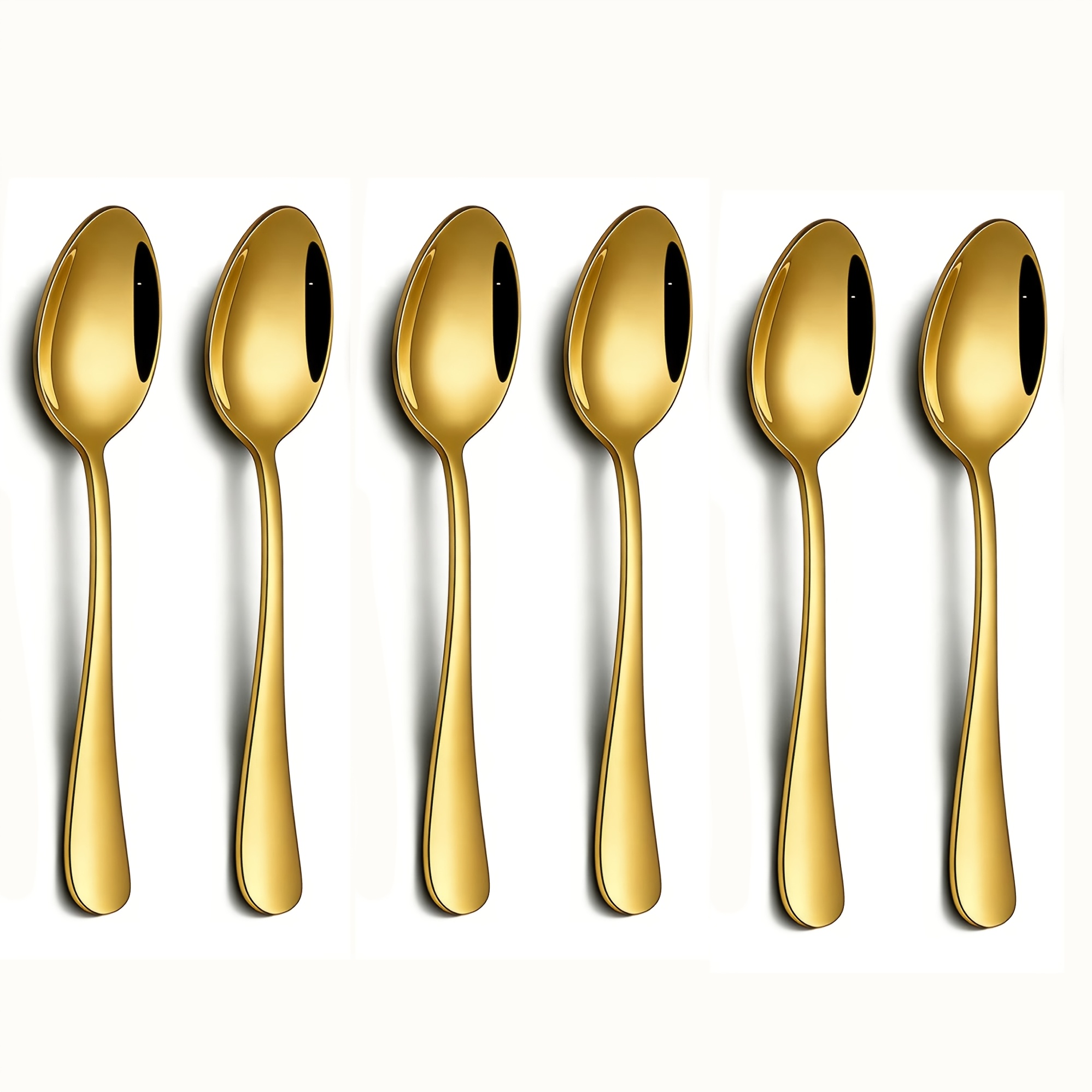 TEMU 6pcs Stainless Steel Tea Spoon Cutlery Set, Coffee Spoon Dessert Spoon, Exquisite Gift, Suitable For Christmas, Valentine's Day, Parties,