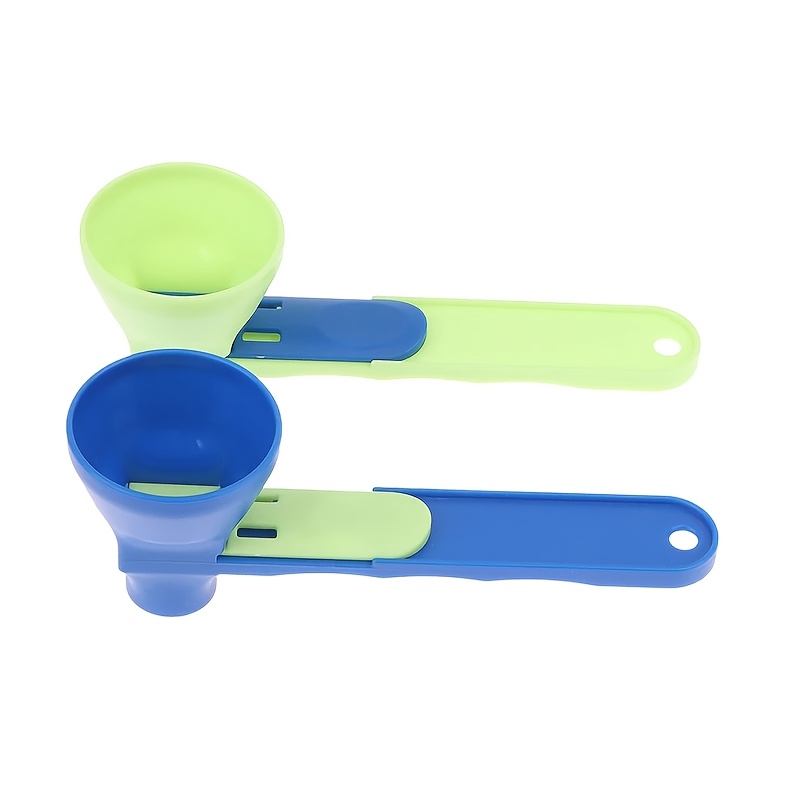 2-In-1 Sliding Funnel Without Pollution Protein Powder Scoop - 2 Or 1 Sliding Spoon Measuring Cup And Funnel Suitable for Sports Drinks, Milk Powder And Supplements, Durable PP Material, Perfect Kitchen Tool for All Occasions