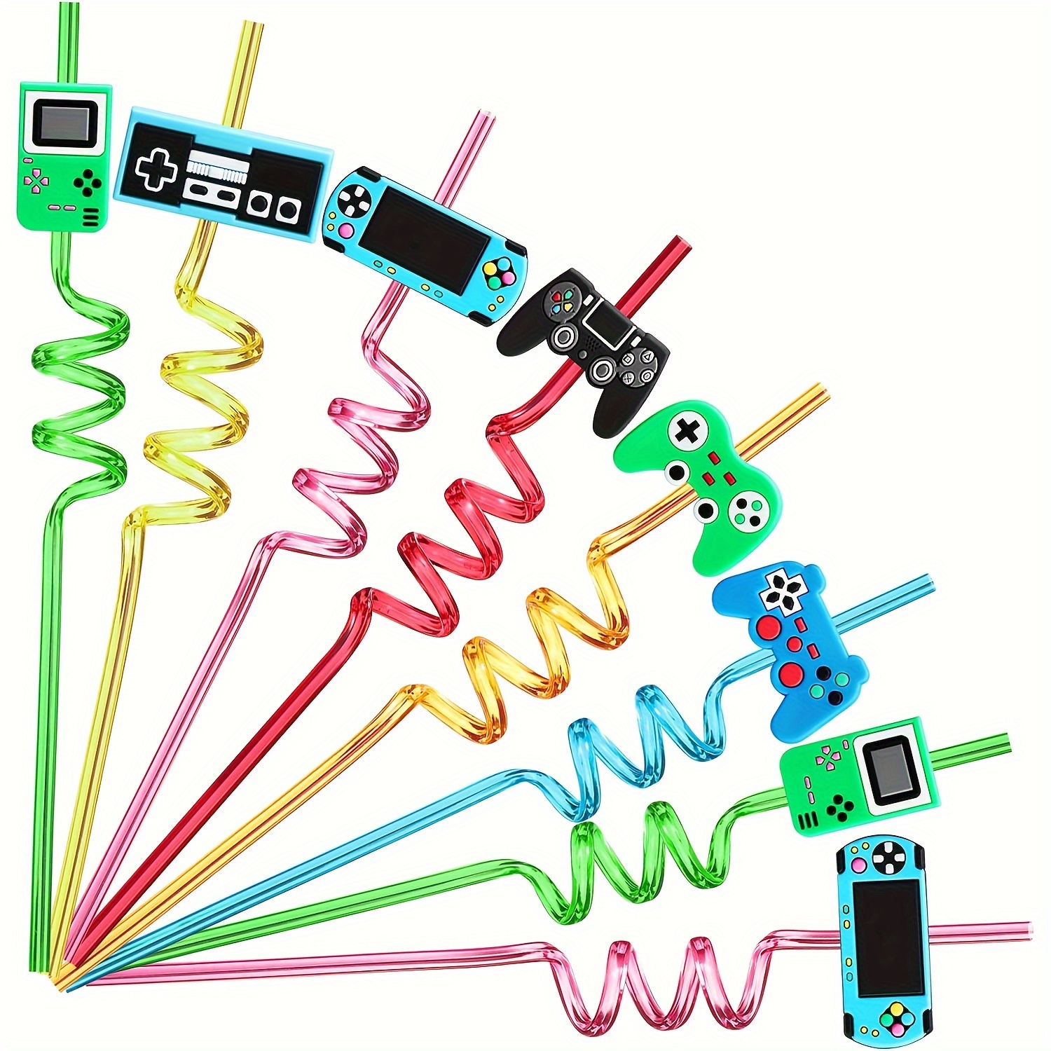 

24 Video Game Party Favors Game Controller Drinking Straws Gifts For Party Supplies, Party Supplies