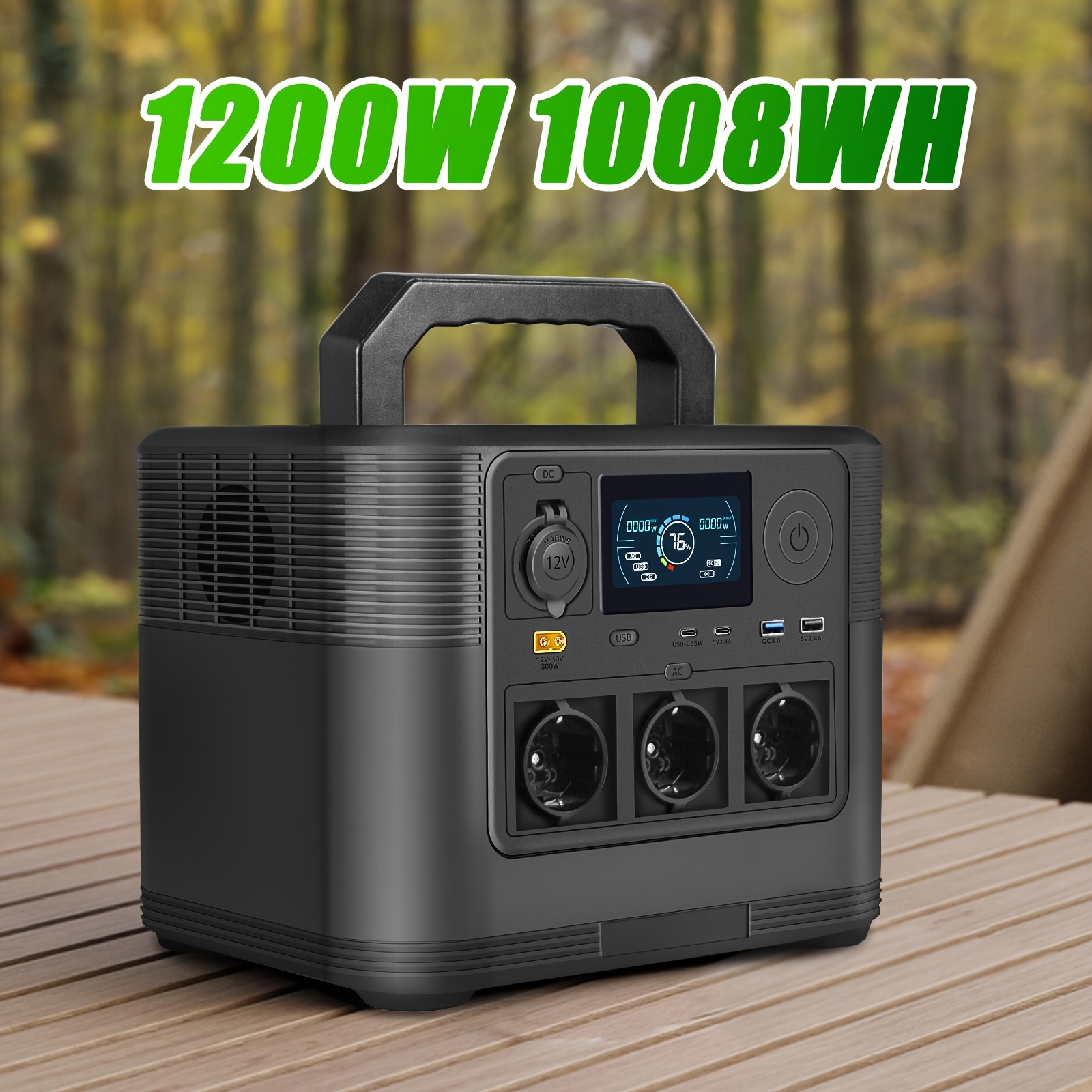 Lvyuan High-capacity Power Supply Outdoor Portable Power Station 1200w/1008wh Lithium Iron Phosphate Supply With Lcd Display Ideal For Vehicles, Mobile Offices, Outdoor , Rvs