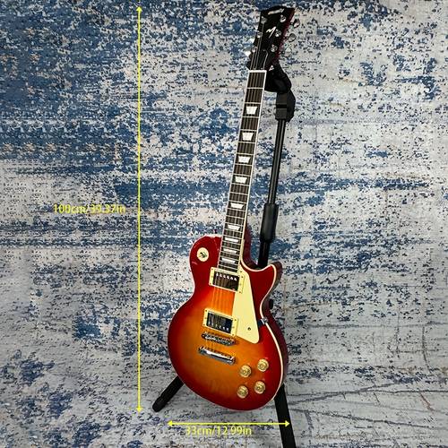 cherryburst 6 string lp electric guitar solid maple top body 22 bone nut right handed dual h h pickups fixed bridge ideal for musicians