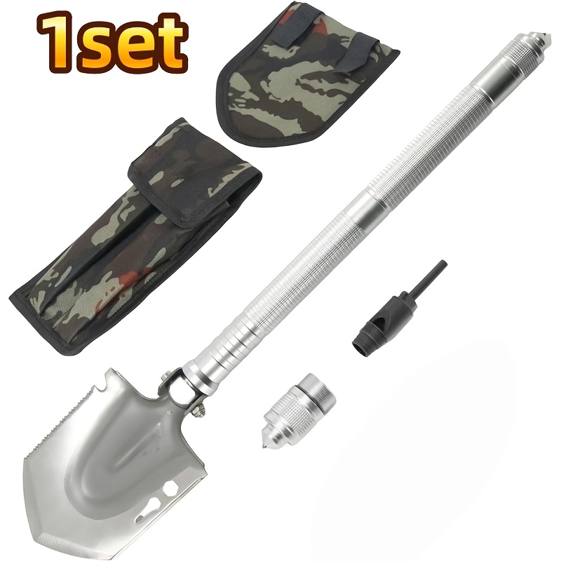 folding shovel multi function camping tool including storage bag is suitable for digging trenching hiking gardening emergency and outdoor activities