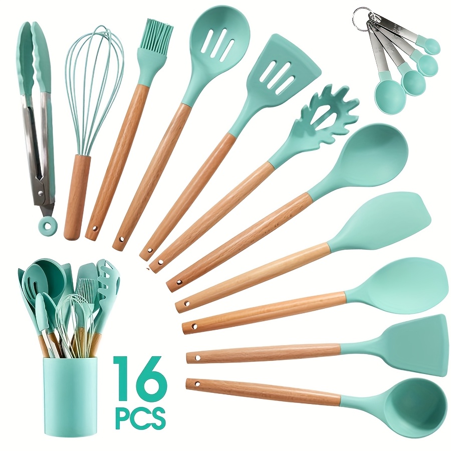 

Utensils Set, 16- Cooking Utensils, Set , Nonstick Spatula Gadgets For Cooking & ,