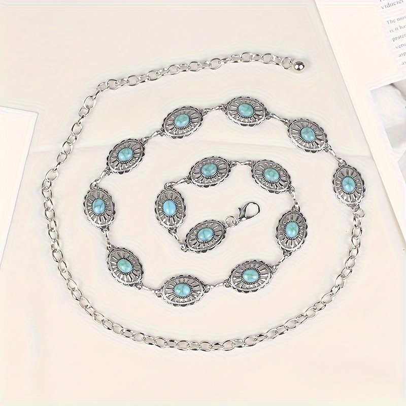 

1pc Women' Turquoise Waist Chain