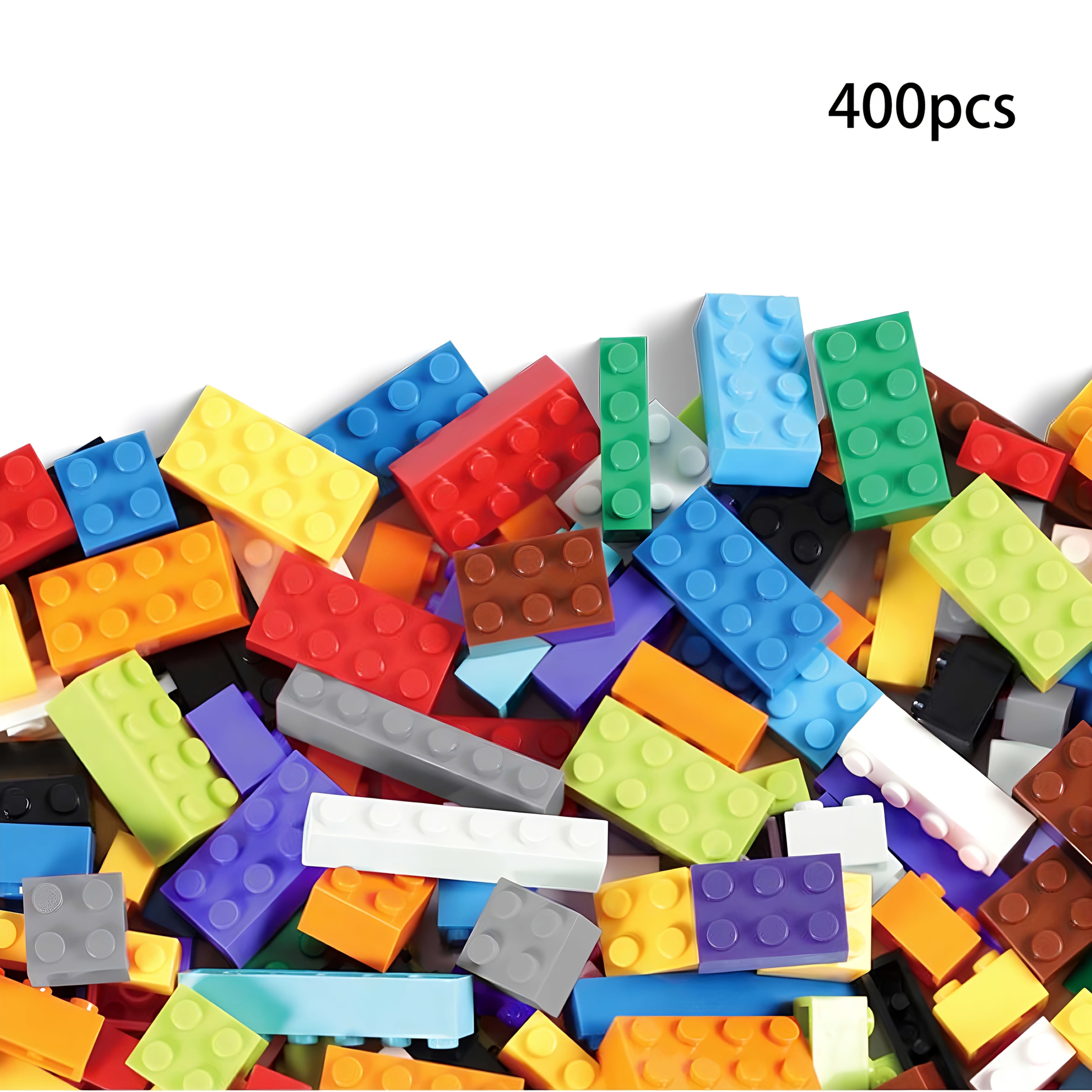 Image of 400pcs Building Blocks, Creative, Houses, Cars, Animals, Plants, Scene Building, Random Color And Style, Loose Building Blocks Toys, , Christmas Gift, Halloween Gift, Birthday Gift