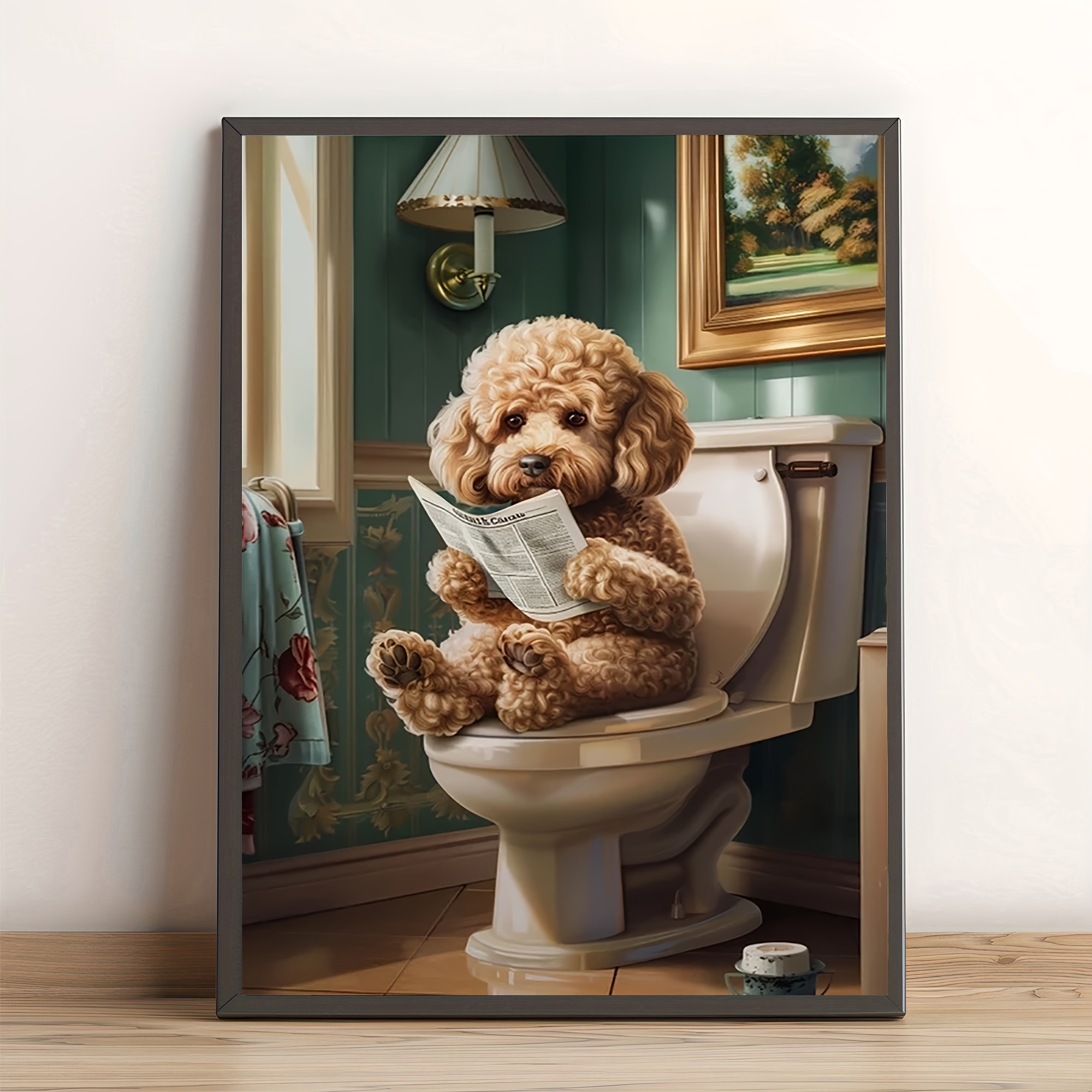 

Charming In Bubble Bath - 12x16" Frameless Canvas Art Print For Bathroom Decor, Perfect For Home, Office, Cafe