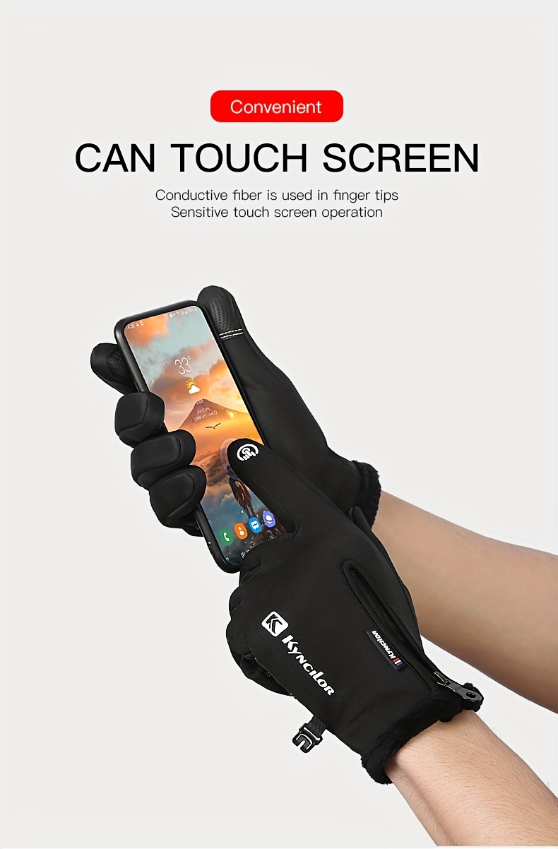 Men'S And Women'S Thickened Fleece Gloves for Outdoor Sports in Autumn And Winter, Suitable for Sensitive Touch Screens, Warm for Skiing And Cycling.