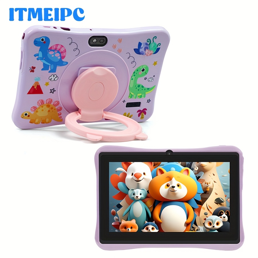 imagen del artículo tableta   de 7 pulgadas para niños, 32gb rom 4gb (2+2 expandible)  , tableta   14.0 con wifi 2.4g, pantalla con protección  , control parental, app  , cámara dual,   a prueba de golpes, juegos, admite una   de memoria de   1tb