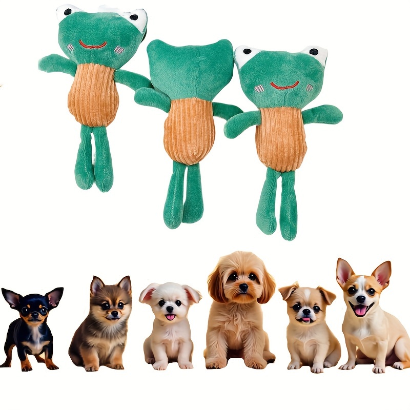 

Plush Frog Dog Toy With Long Legs - Interactive Play For Small Breeds, No Batteries Required