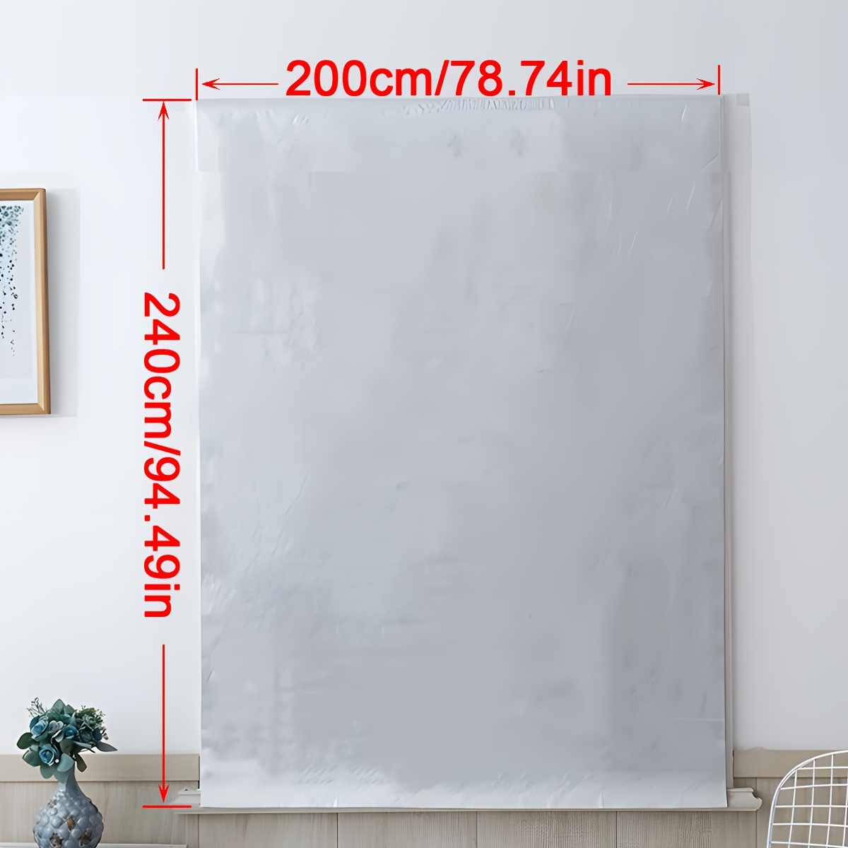 1pc High-density Polyester Blackout Curtain, Double-sided Silvery, 100% Light Blocking, Diy Size And Shape , Portable Blackout Window Curtain With Hook-and-loop Installation, Premium Ballproof Fabric