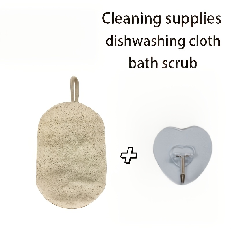 TEMU 1 Set (loofah With Lanyard And Hook), Reusable Cleaning Supplies, Dishcloth, Bath Brush, Stove Cleaning Cloth, Multi-functional Cleaning Brush