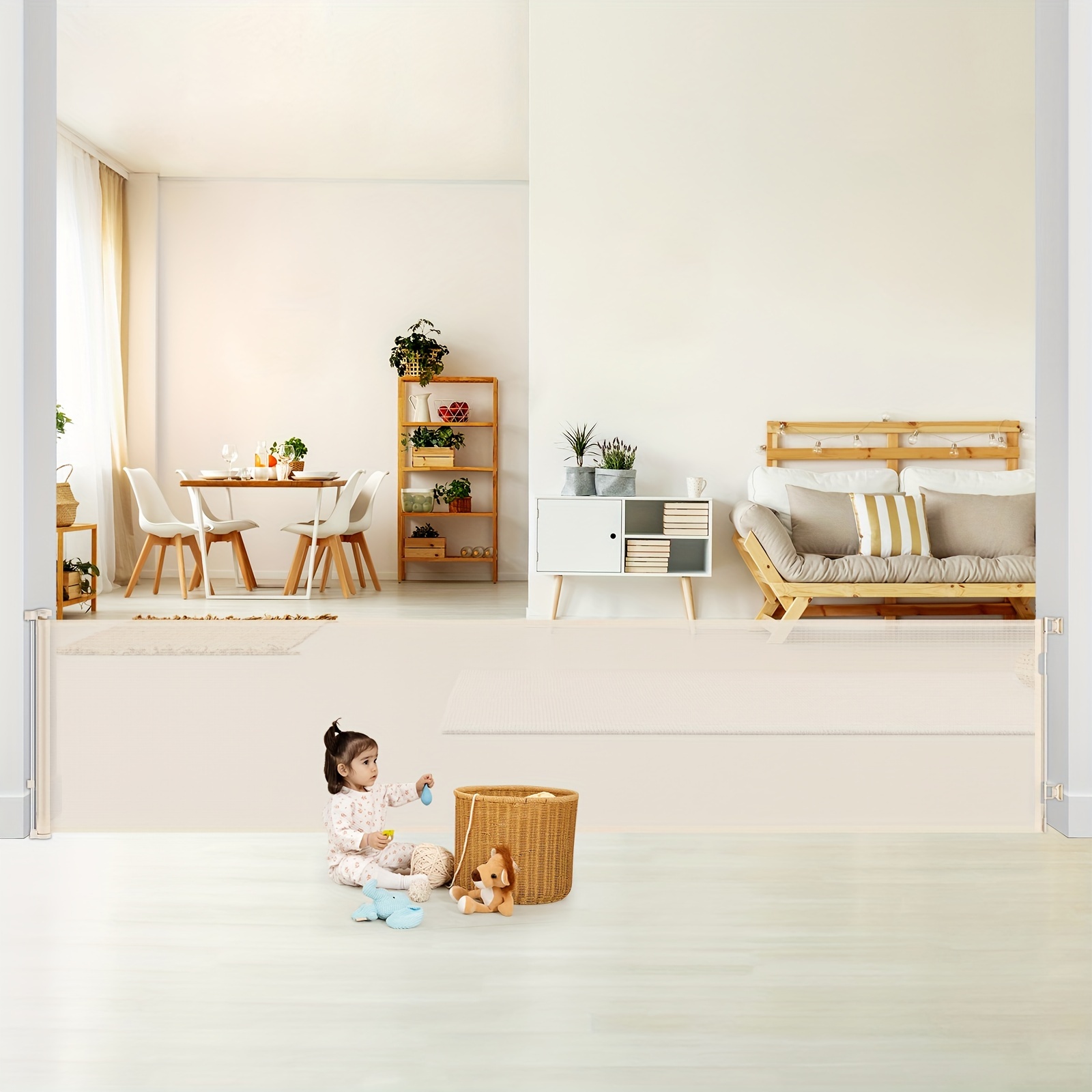 145 inch retractable gates extra wide retractable dog gate Temu