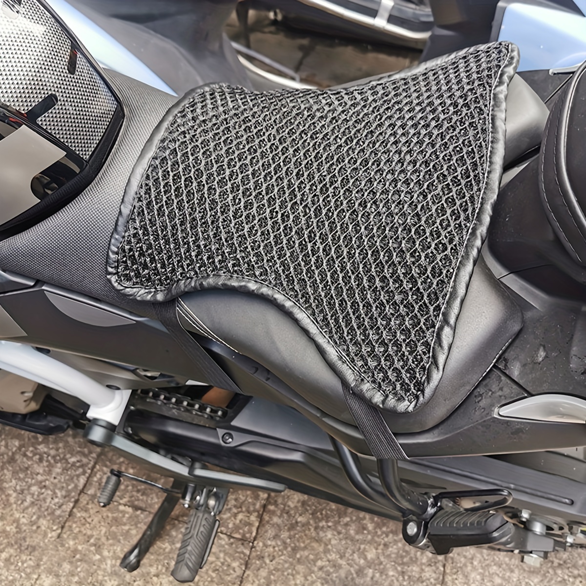 モーターサイクルシートクッションカバー 調整可能な3D通気性メッシュ