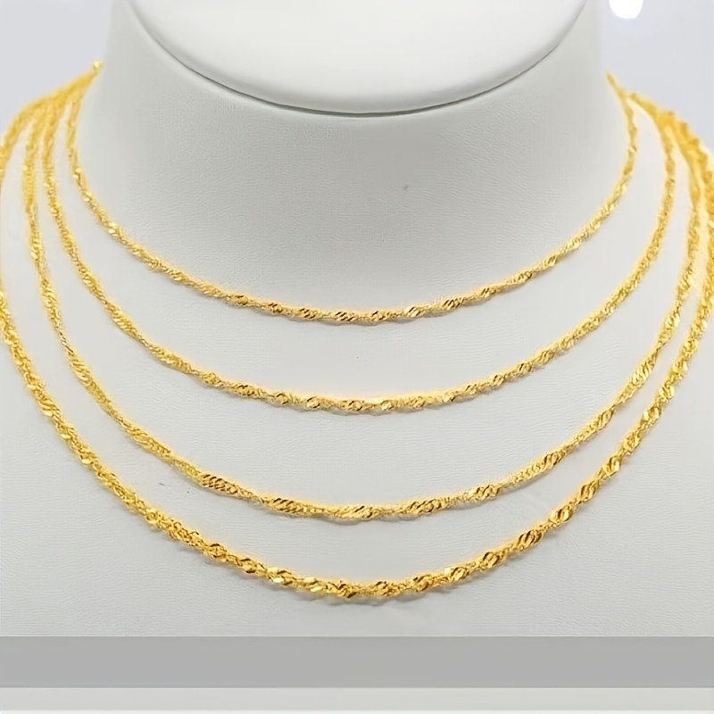 Women's Vintage Twist Herringbone Chain Necklace — Elegant Accessory