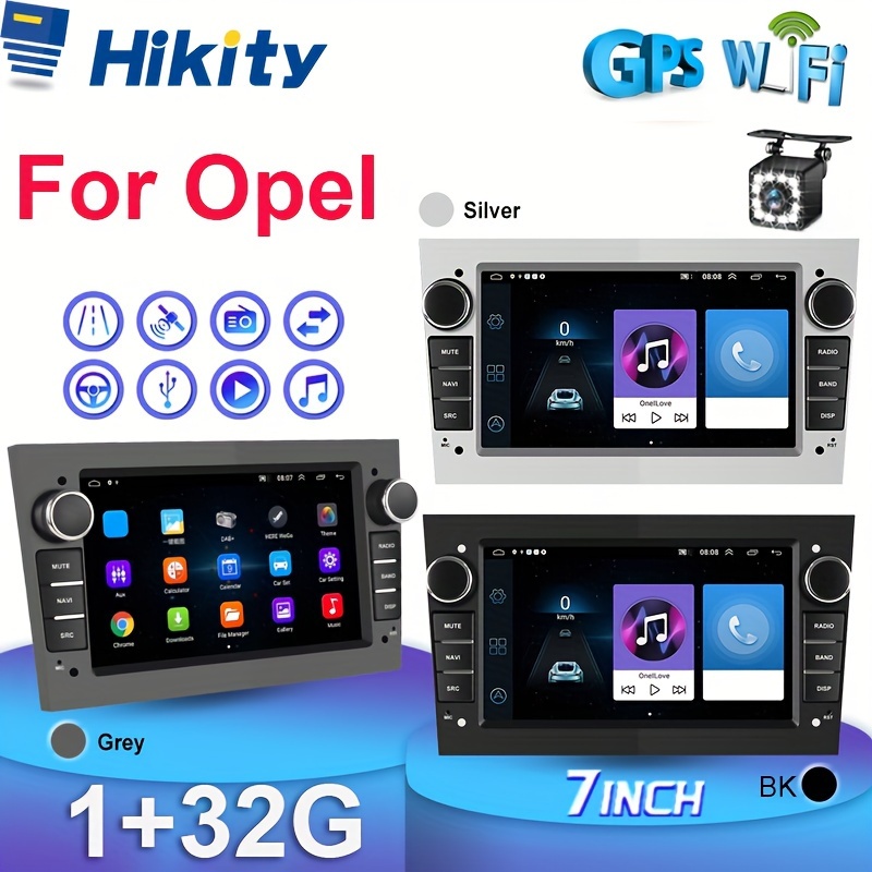 

Hikity [1g+32g] For 7'' Double Din Car Stereo Radio Support /gps/ Wifi/fm Car Mp5 Player Bk/silvery/grey For /for Antara/for Vectra/for Ect+ahd Camera