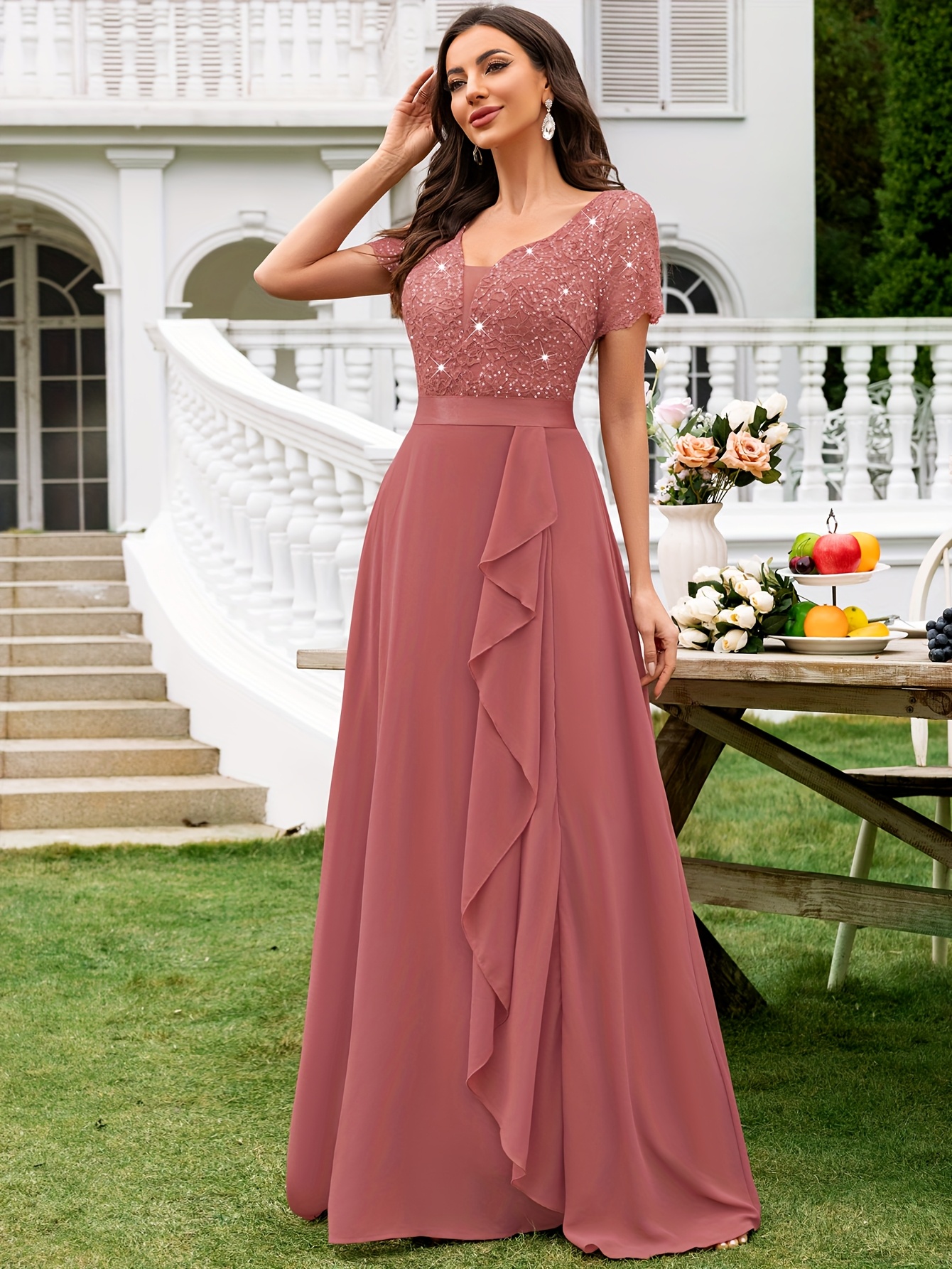 chinese dress ladies Betsy Beaded Lace Bridesmaid Dress main image 0