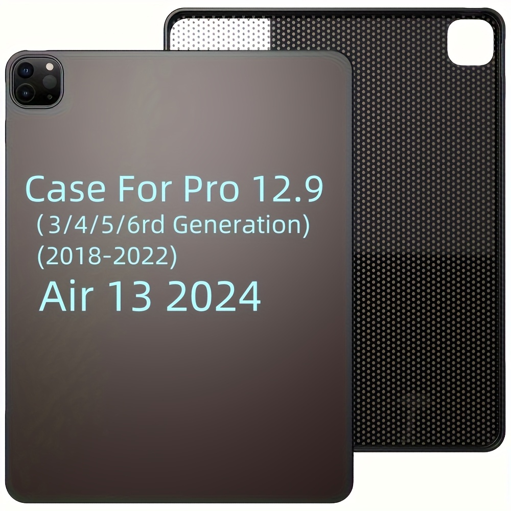 TEMU Étui en pour iPad Pro 12,9 pouces, Coque Arrière en TPU Souple, Léger, Antidérapant, Résistant aux Rayures, Compatible avec la Charge Fil et