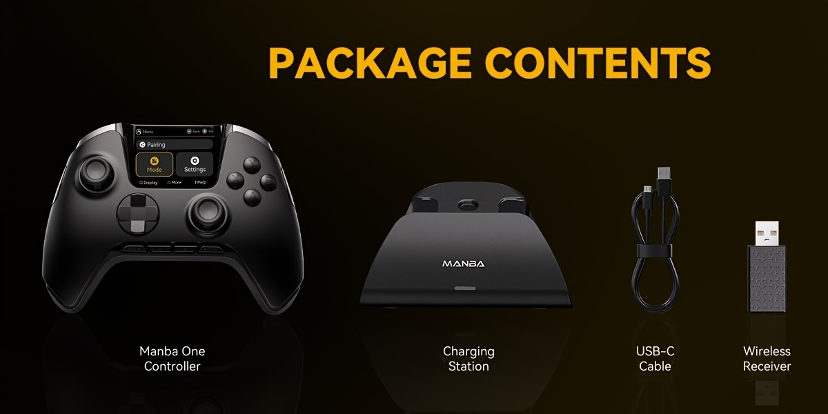 Interactive Screen Wireless Gaming Controller For PC/Switch/iOS/Android/Steam Deck, Hall Effect Stick & Trigger, RGB Lighting, Remappable Buttons, 1800mAh With Charging Dock -V2/Black(No Drift).[Notice]Not Compatible With Xbox And PS5