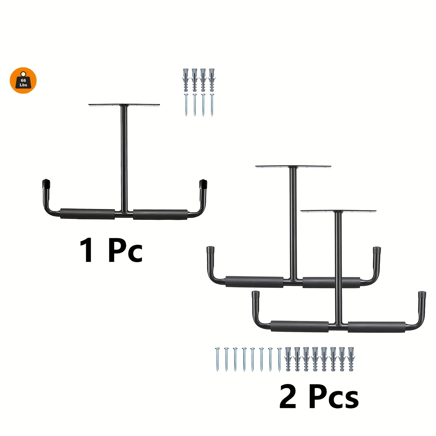 

1pc/2pcs Garage Storage Hook Rack, Ceiling Installation, Heavy Duty Hook, Ladder Hook, Suitable For Hanging Hoses, Wood And Other Heavy Items, Suitable For Garden Garage