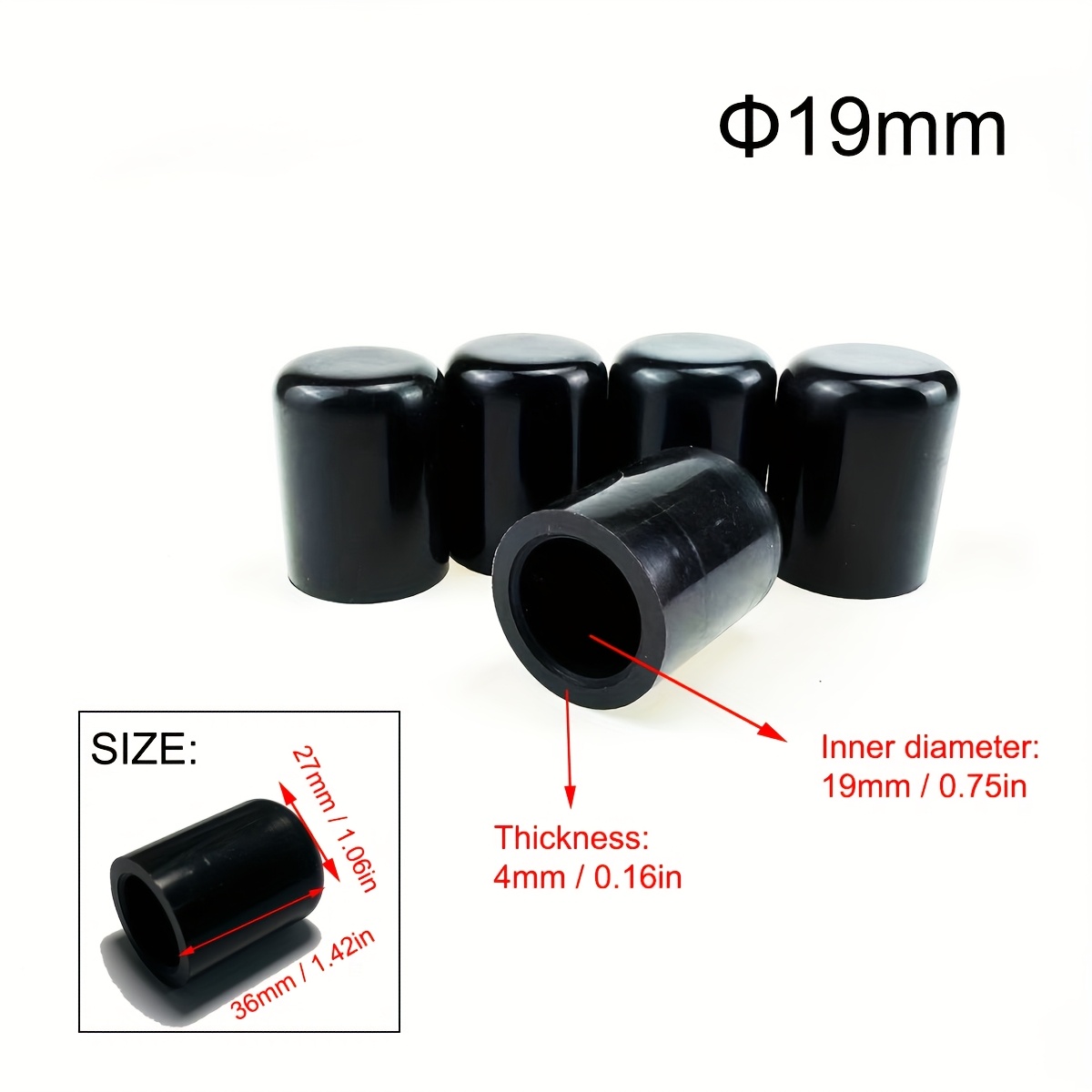 E-shop 5 Stück schwarze wasserdichte Silikonstopfen für Auto-Zubehörteile, Zylinderstopfen, Abdeckstopfen, Gummistopfen, Verschlusskappe,