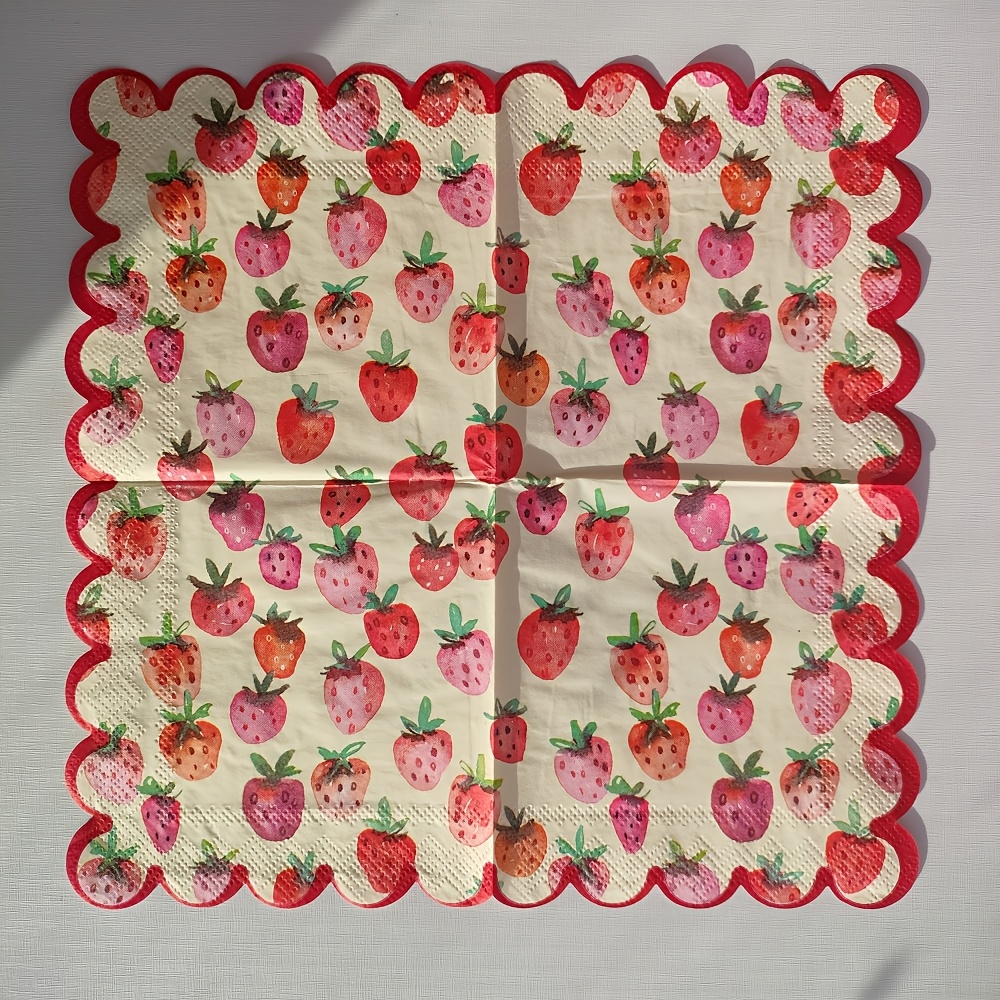 E-shop 10 Stk./Beutel Papier Servietten Decoupage, Neu 2025 Frühling Sommer Muschel Papier Servietten für Valentinstag Hochzeit Muttertag