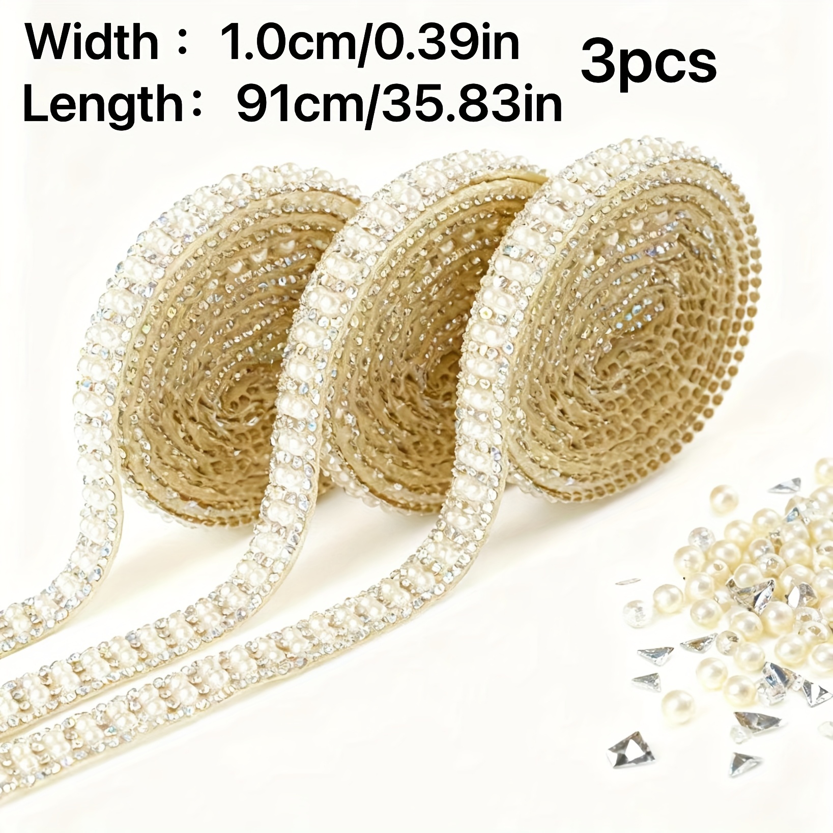 E-shop Selbstklebende Perlen- Strassstreifen – DIY-Dekorationszubehör für Brautkleider, Schuhe, Kleidung, geeignet für Partys, Feste, Partydekorationen