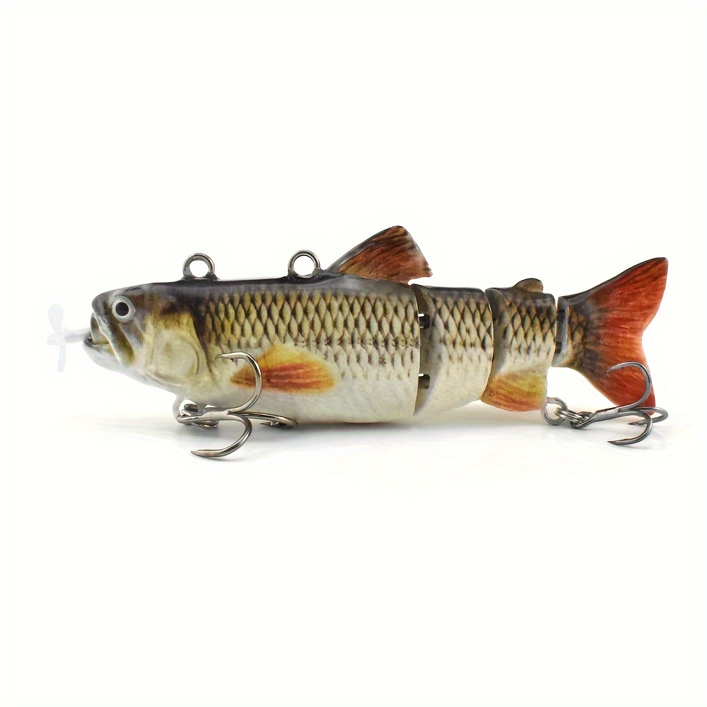 swimbait elétrico recarregável por usb - multi-articulado,   de pesca autonavio com iluminação led, à   dágua, 10cm/3.94in, ideal para presentes de       pais detalhes 8