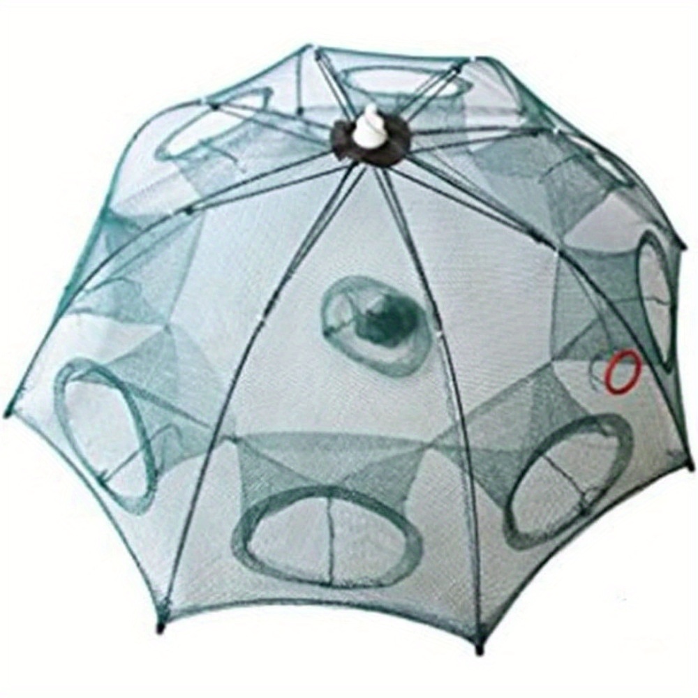 TEMU 1/ 2pcs Of Small Dragon Fish Traps, Crab Fish Traps, Foldable Fishing Bait Traps, Casting Nets, With Nylon Ropes, Used For Catching Small Bait Fish,, Crabs, Lobsters,, And Shrimp