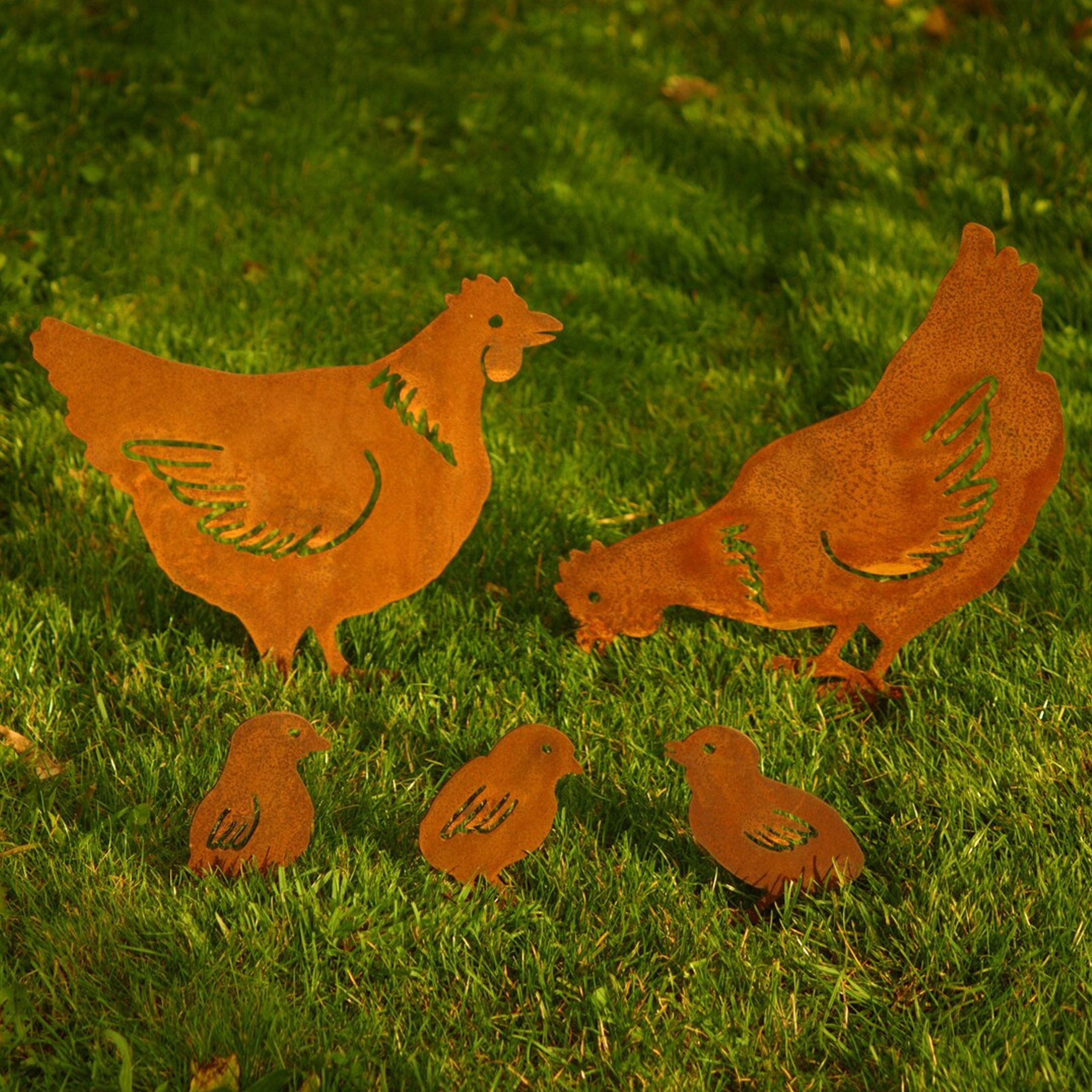 

Piquet de Jardin Poule en Métal Rustique - Décoration de Poule Rouillée Charmante pour l'Extérieur, Parfaite pour Thanksgiving, Noël & Halloween