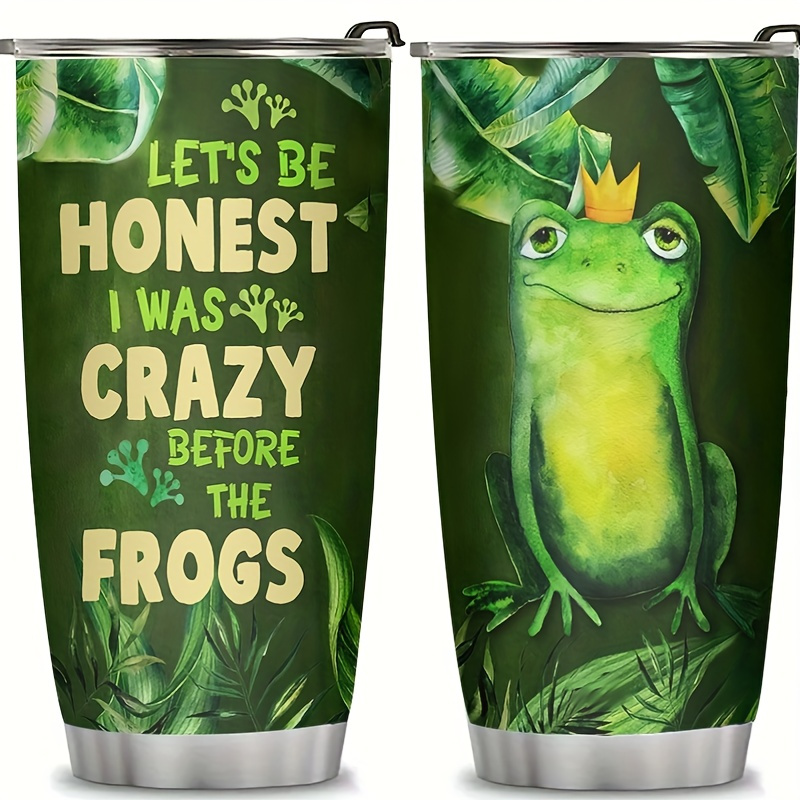 

Jit 1pc - Frogs Themed 20oz Stainless Steel Tumbler With Lid And Straw, Vacuum Insulated Travel Tumbler, Double Wall Drinkware For Cold Beverages, Unique Valentine's Day Gift, Handwashing Recommended