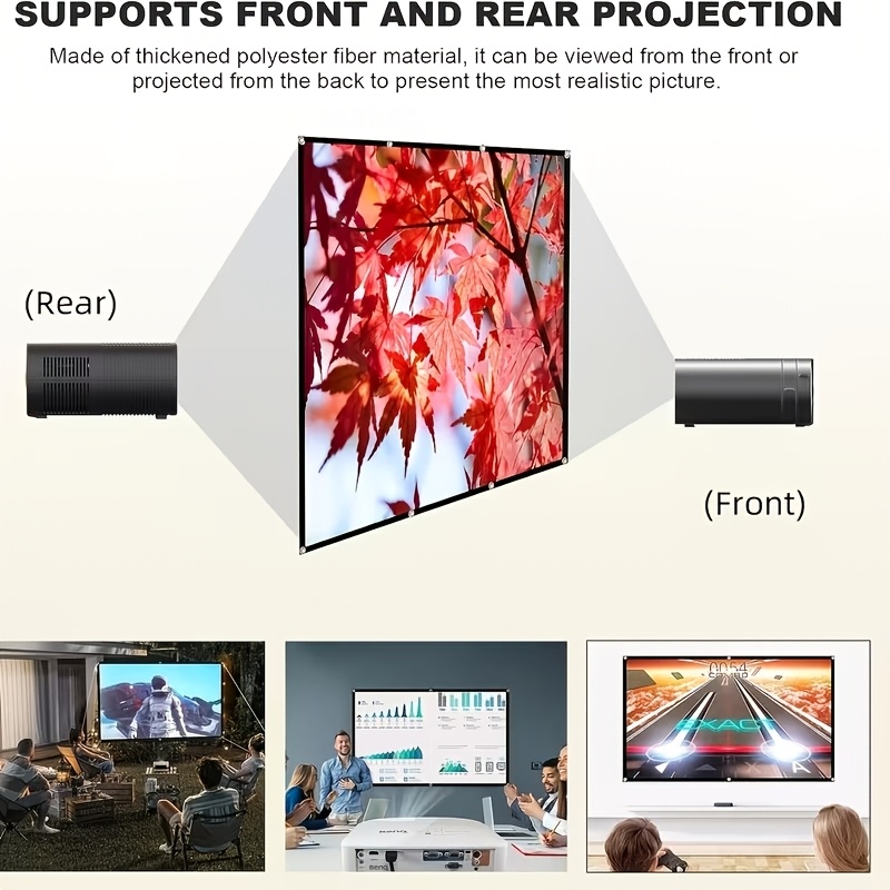 60-Inch Foldable Wrinkle-Resistant Projection Screen for Projectors