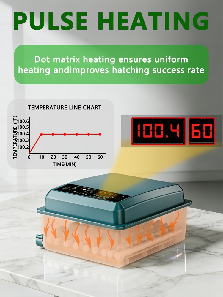 fully automatic 36 egg smart incubator featuring an innovative heating mode display automatic egg turning automatic watering and humidity control precise temperature regulation adjustable shaft and 5 Product details 3