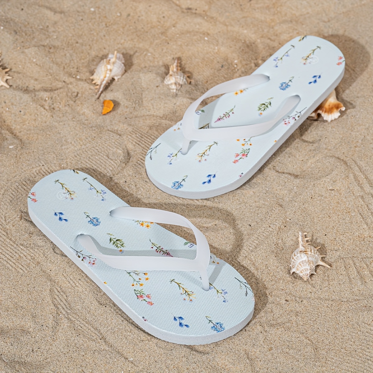 womens lightweight slip on flip flops quick dry beach sandals with     indoor outdoor shoes for pool bathroom vacation open toe cushioned   slippers multi color options   wash care poolside footwear decorative patterns breathable footwear Product details 12