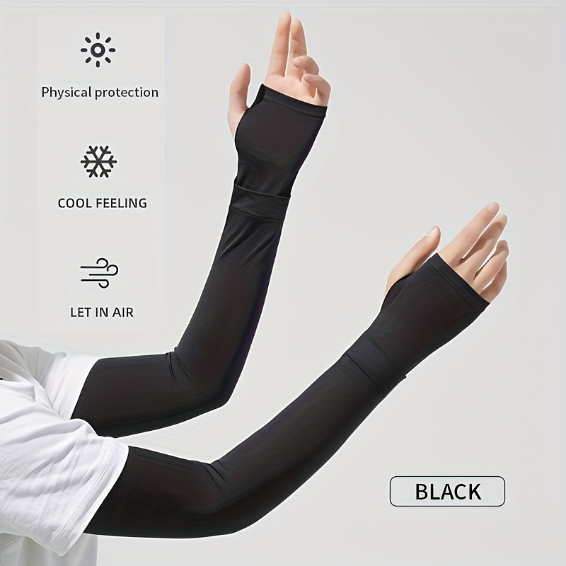 1 Par/3 Pares de Mangas Ajustadas Deportivas de Verano para Exteriores con Reposabrazos, Ropa de Manga Suave, Cómoda y Transpirable