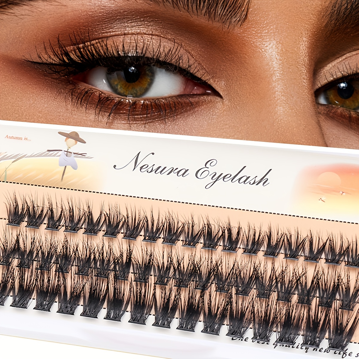 54 Clusters 3d Fluffy False Eyelashes 10-16mm 60p Reusable Eyelash Curling And Long Dense Self-grafting False Eyelashes Suitable For Beginners