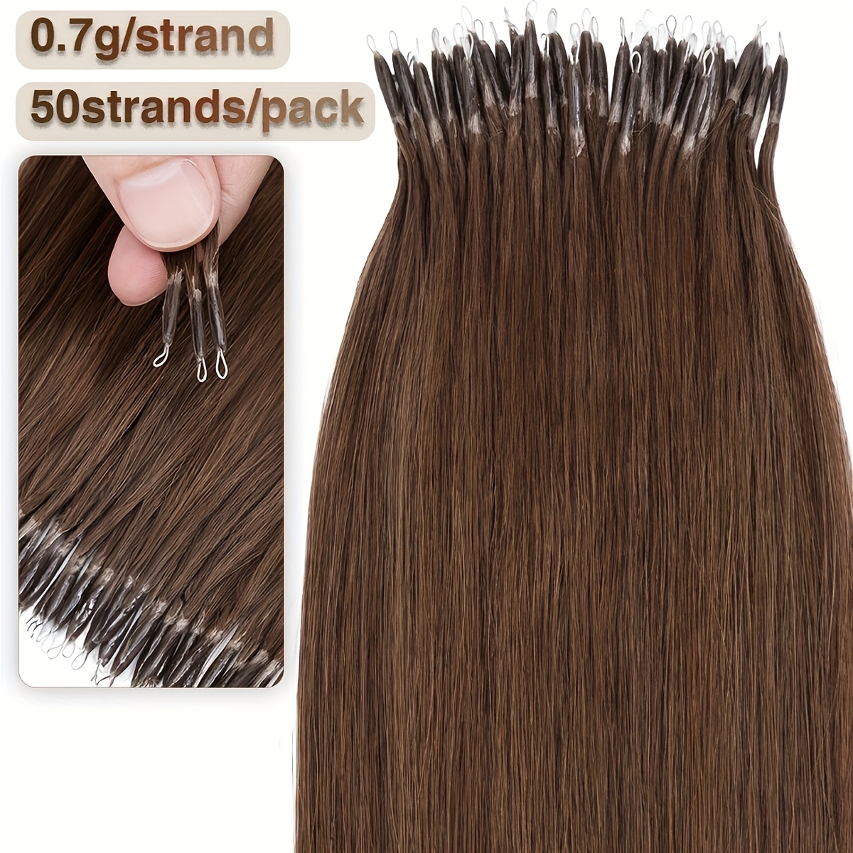 0 7g strand nano rings human hair extensions 50pcs micro links hair nano bead prebonded straight blonde hair details 7