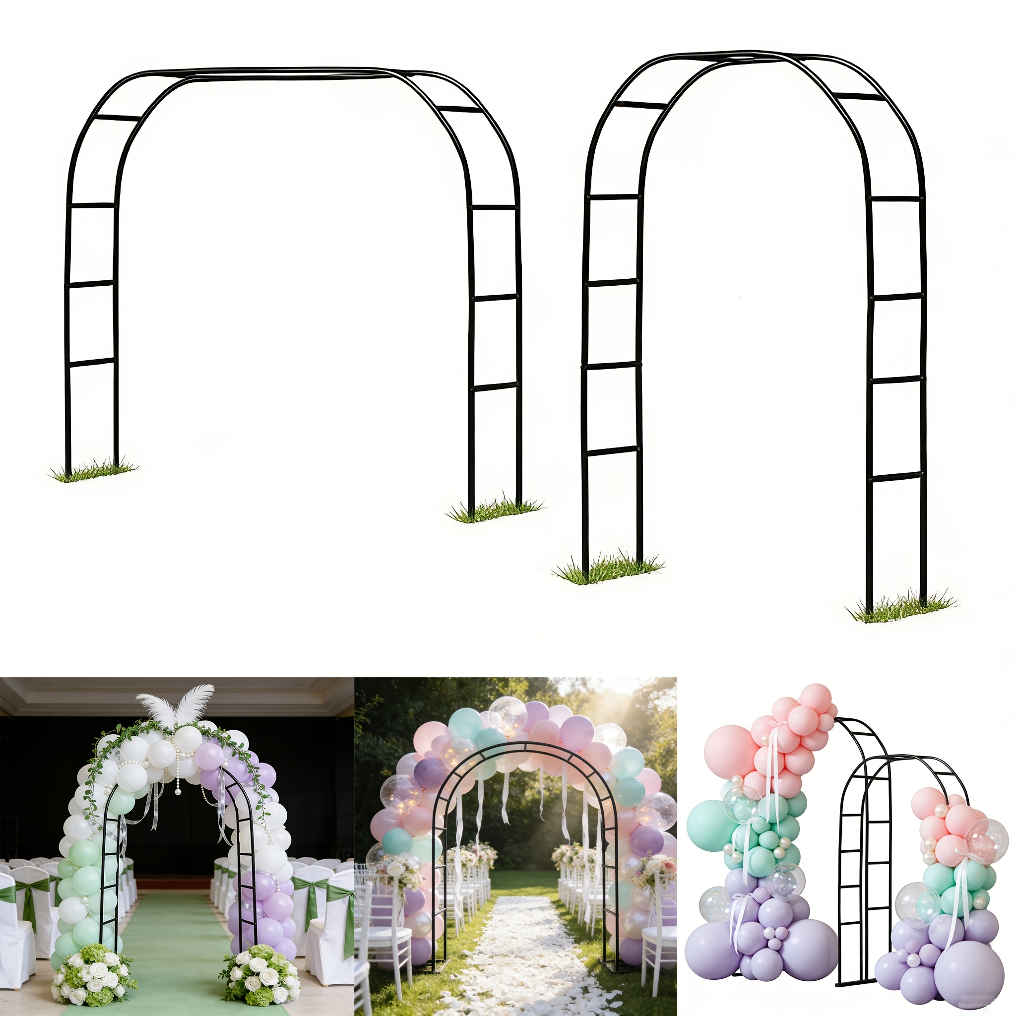 E-shop Ballonbogenständer, Metallischer Gartenbogen geeignet für Hochzeiten Veranstaltungen, als Ballonspaliere gestaltet, für Brautparty-Dekor