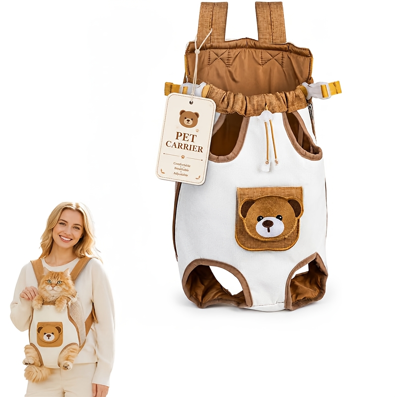 Portable Pet Backpack for Dogs and Cats, Cute Bear Style