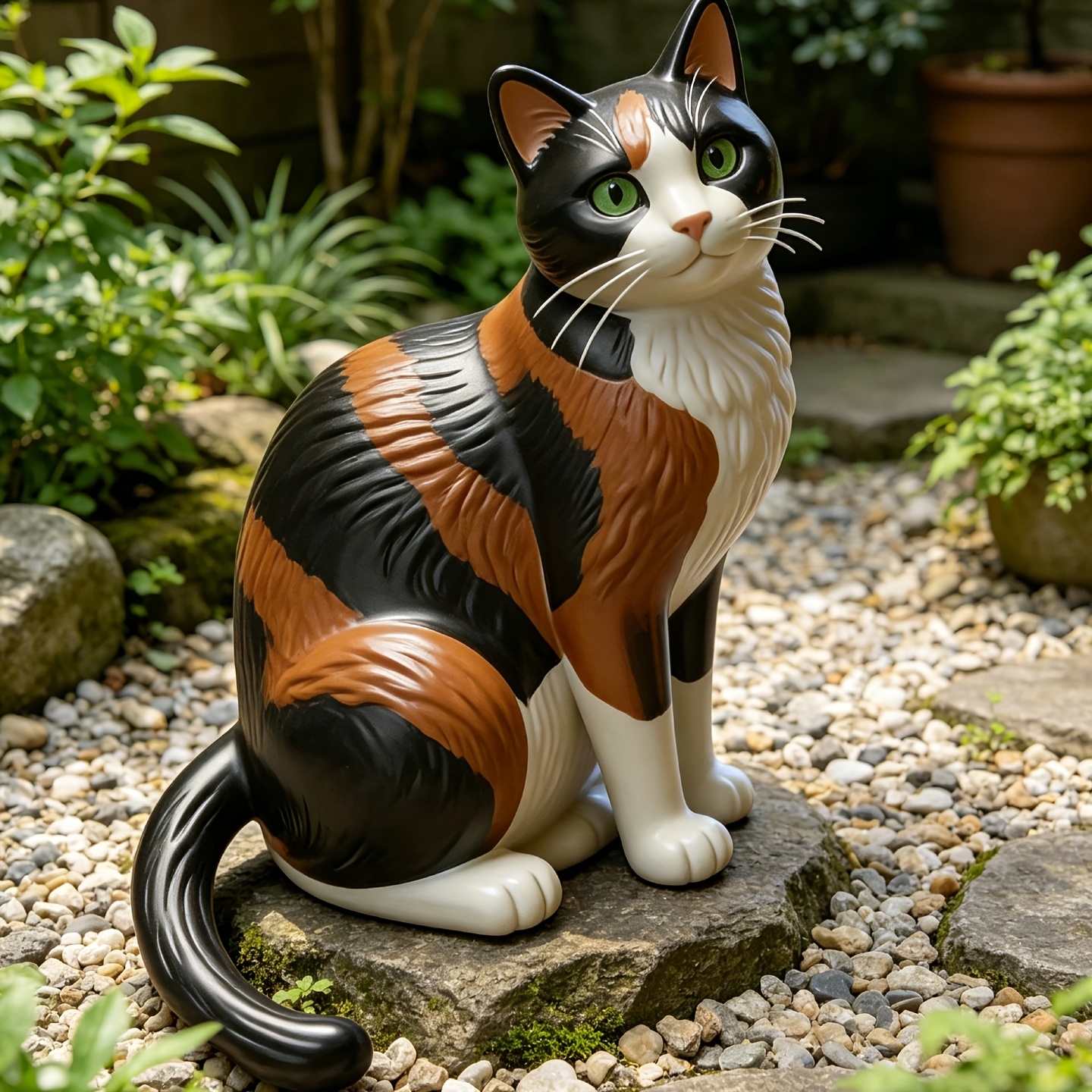 TEMU Personalized Custom 3d Pet Figurine - Hand-painted Custom Single-portrait Desktop Figurine, Photo-customized Realistic Pet Statue, Full-body Cat