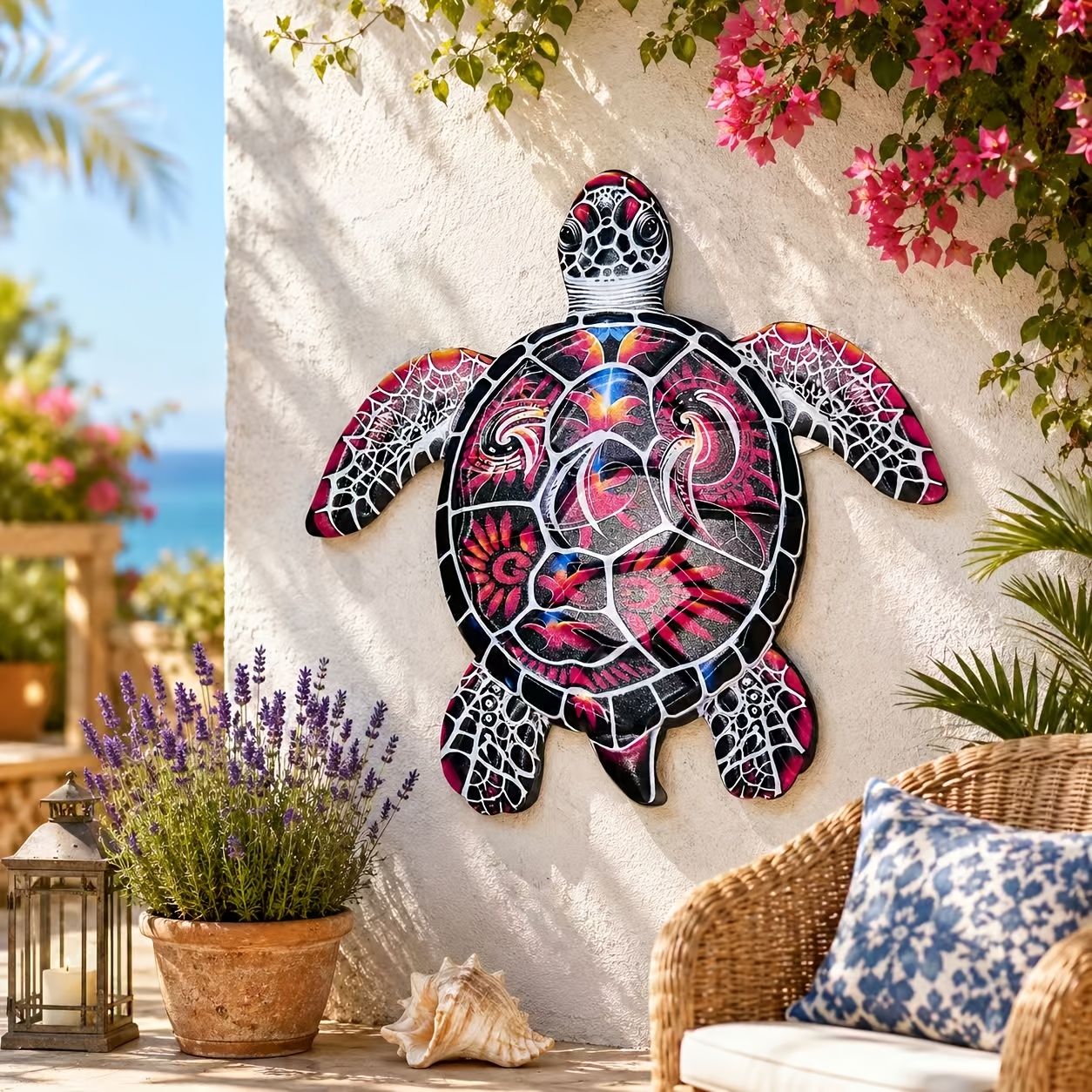 TEMU 【2.5D】 [2.5D] Ensemble de 1 pièce d'art mural en métal d'extérieur, tortues mignonnes, utilisé pour la sculpture murale extérieure, art de cour