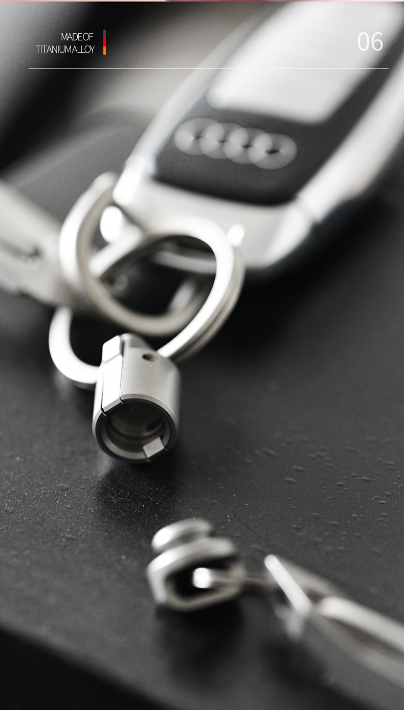 1-Pack Titanium Alloy Magnetic Keychain Buckle – Quick Release Rotatable Clip for Keys, Belt Loop, EDC Tool, Fishing Gear, Lightweight & Durable Gray Metal Design