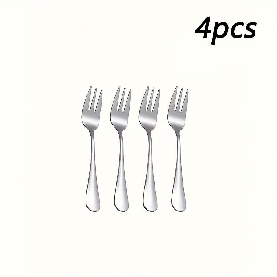 TEMU 4/12 Mini-Gabel aus Edelstahl, Salat- und Dessertgabel-Set, hochglanzpoliert, robuste Mini-Gabel, geeignet für Zuhause, Küche, Esszimmer,