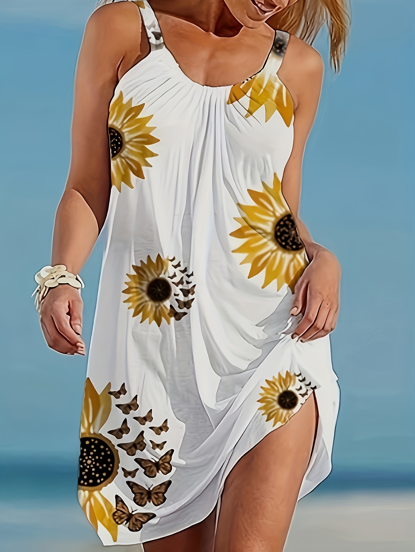 sunflower dress women sold on Temu United States