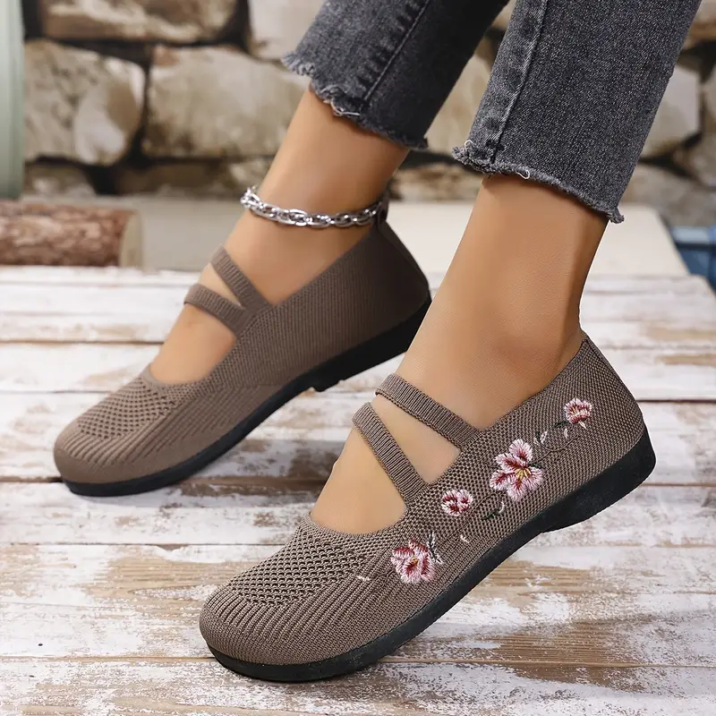 womens knit summer comfortable fashion casual elegant breathable soft flat shoes details 4
