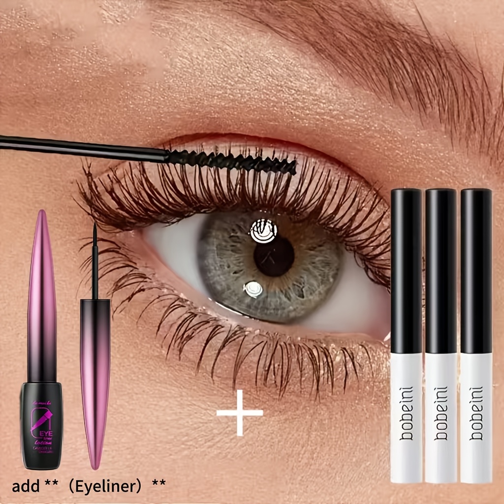 TEMU [3 Pack Long-lasting Sweatproof Have] 4d Fiber Sound, Extra Fine Brush Head, Thin Curls & Thick Stretch, Sweatproof & Waterproof Eye Makeup, Sunflower Seed , Long-lasting Cosmetic