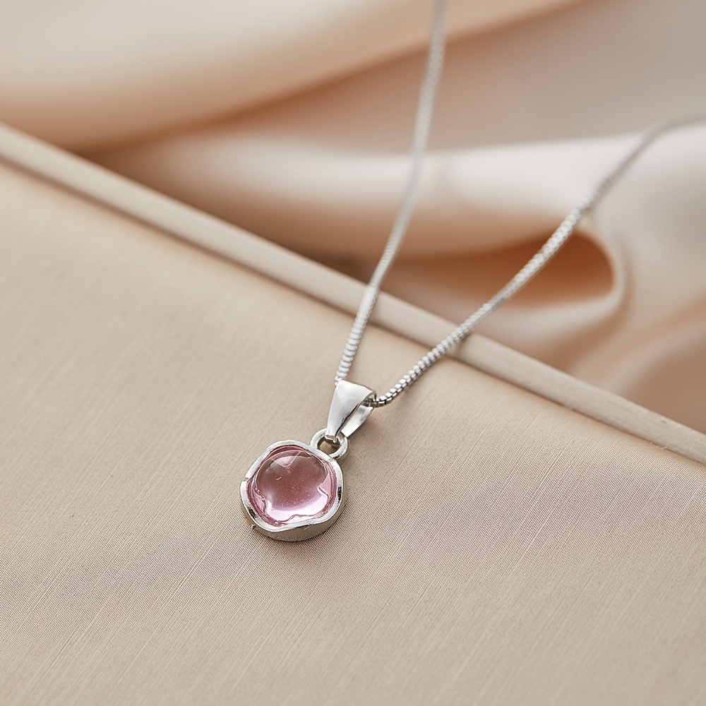 TEMU Collar con Colgante de Cristal Sintético de Lujo Dorado , Joyería de Moda , como Regalo de Graduación o , Accesorio de Moda para Cualquier